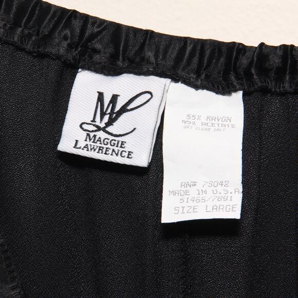 Vintage Maggie Lawrence Black A-Line Maxi Skirt Size Large Made in USA - Picture 7 of 7